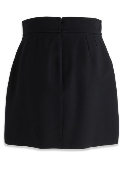 Miniskirt in black silk blend