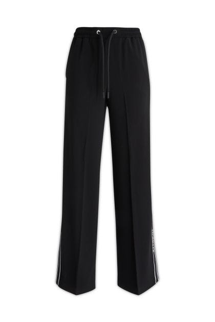 Sporty trousers in black satin