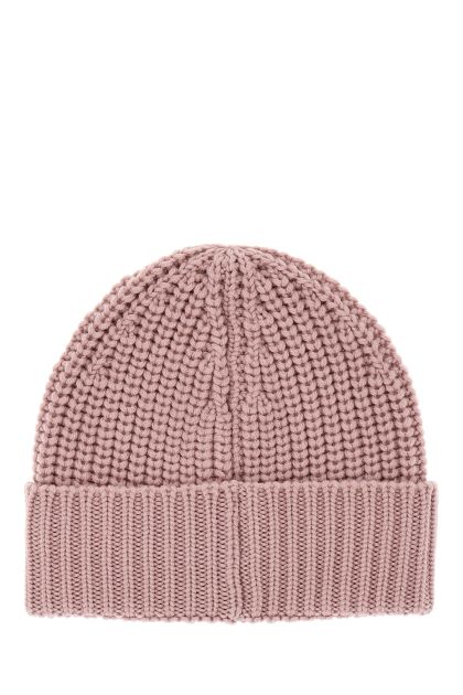 Antiqued pink wool beanie hat