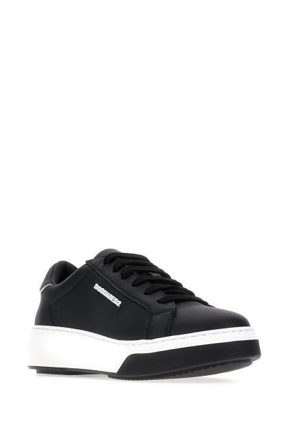 Black leather Bumper sneakers