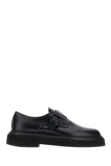 Black leather Monk Strap buckle shoes 