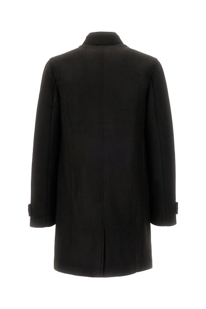 Black stretch viscose blend coat