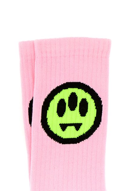 Pink stretch cotton blend socks