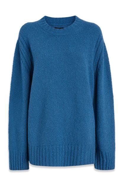 Oversized sweater in sky blue wool blend
