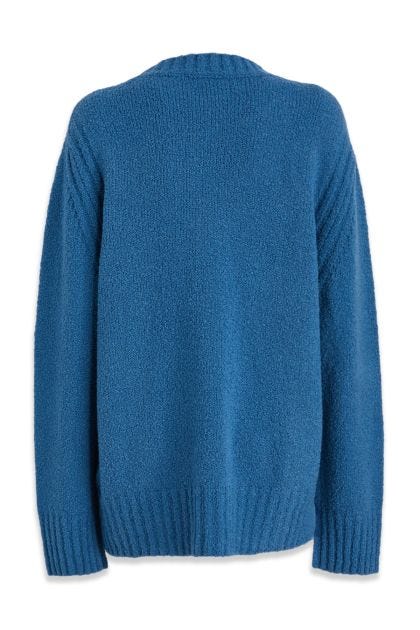 Oversized sweater in sky blue wool blend