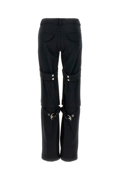 Black stretch polyester blend pant