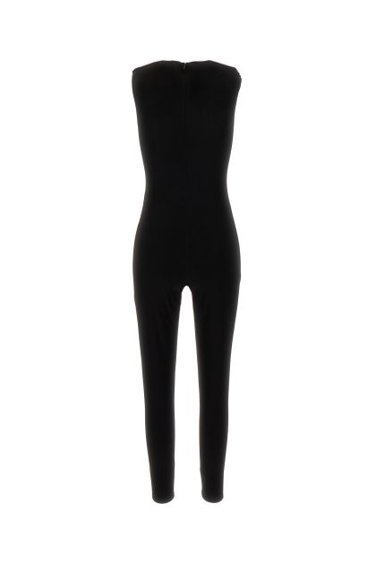 Black stretch polyester jumpsuit