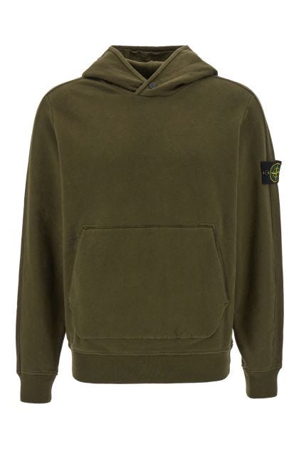 Military green stretch cotton sweatshirt