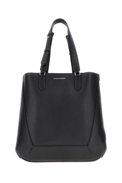 Black leather The Edge shopping bag