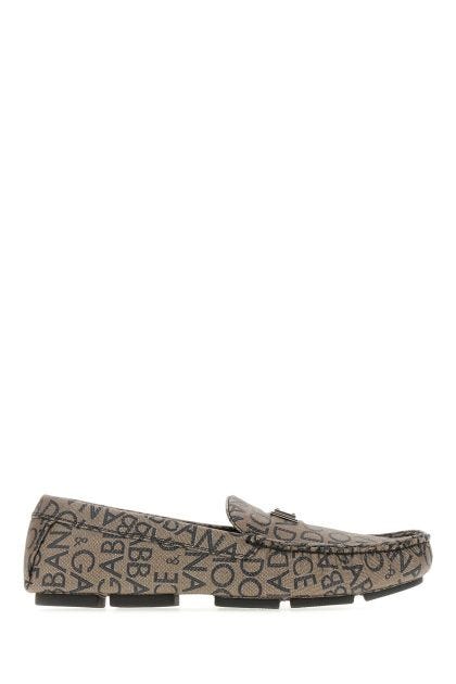 Embroidered cotton blend loafers