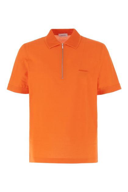 Orange piquet polo shirt