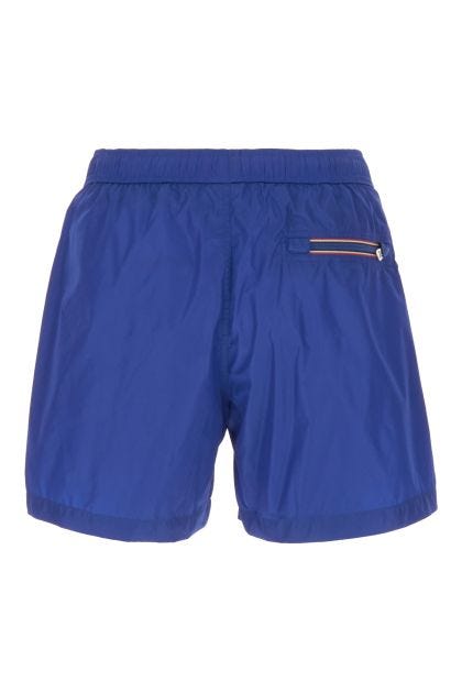 Electric blue nylon swimming shorts