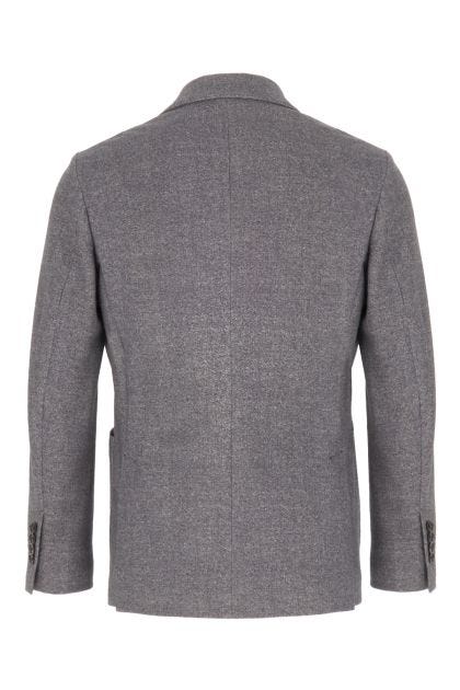Melange grey stretch cotton blazer