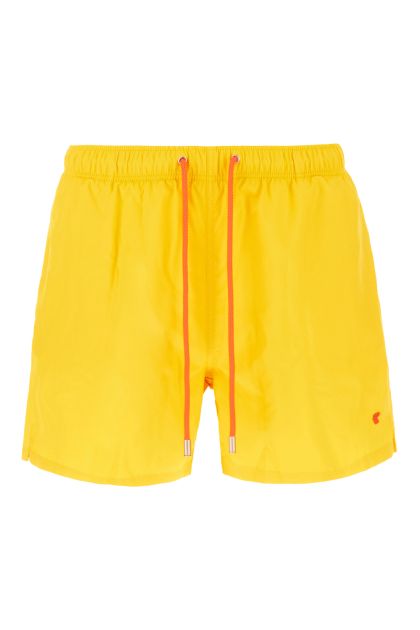 Yellow polyester swimming shorts