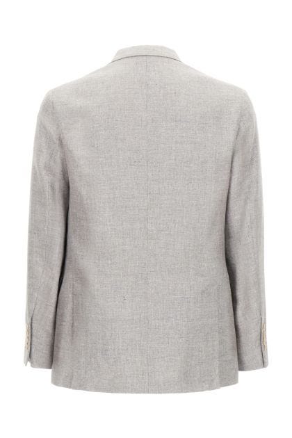 Melange grey linen blend blazer