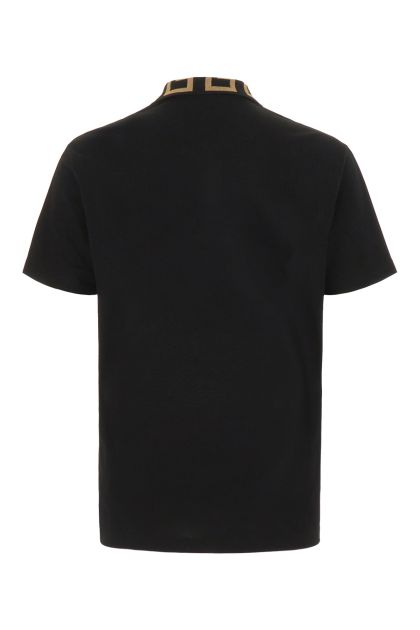 Black piquet polo shirt
