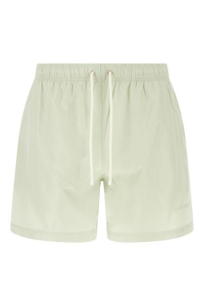 Pastel green polyester swimming shorts