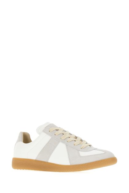 Two-tone leather and suede Replica sneakers