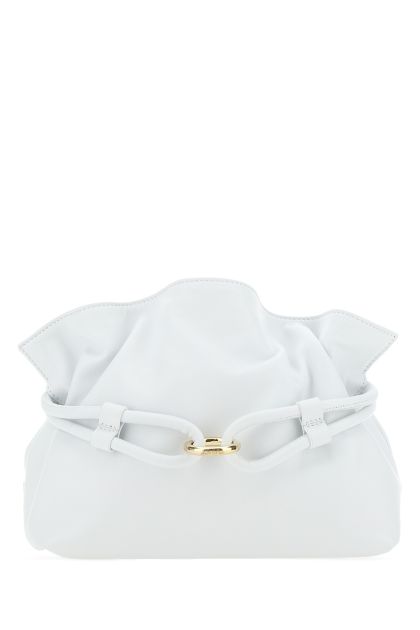 White nappa leather Roma XL bucket bag