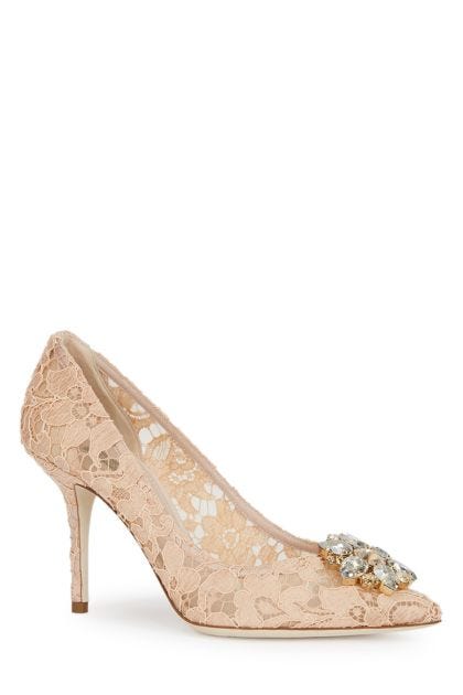 Pumps in pink Taormina lace